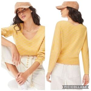 Anthropologie Maeve Lupita V-neck Houndstooth Print Top Sz Small